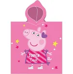 Carbotex Dívčí plážové pončo - osuška s kapucí Prasátko Peppa