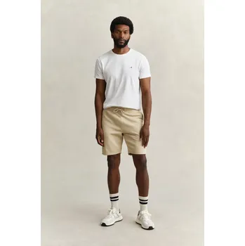 Pánské oblečení TEPLÁKOVÉ ŠORTKY GANT REG SHIELD SWEAT SHORTS OAT BEIGE