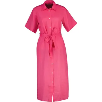 Dámské šaty ŠATY GANT LINEN SS SHIRT DRESS BRIGHT FUSCHIA