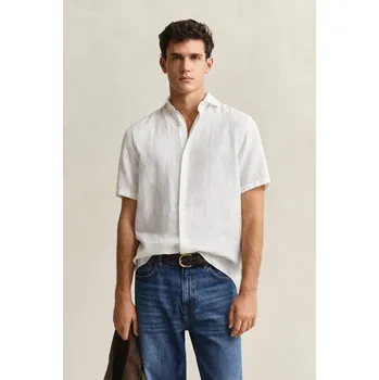 KOŠILE GANT REG LINEN SS SHIRT WHITE