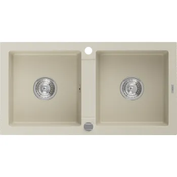 Granitový dřez Mexen Mario - dřez granitový 82,0x43,6cm, 2-komorový, béžová, 6504822000-69