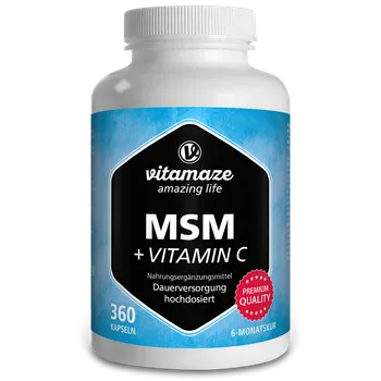 MSM 2000 + Vitamín C z aceroly, 365 veganských tablet