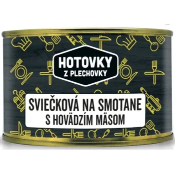 Hotové jídlo Hotovky z plechovky Svíčková na smetaně s hovězím masem