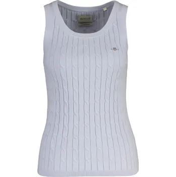 Dámský svetr SVETR GANT STRETCH COTTON CABLE TANK TOP LIGHT BLUE