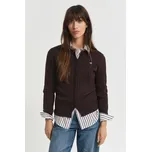 KARDIGÁN GANT STRETCH COTTON CABLE CARDIGAN DEEP BROWN