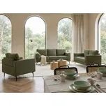 Obývací pokojová souprava zelené látkové čalounění železné nohy 2místná pohovka 3místná pohovka křeslo minimalistický styl mid century Beliani