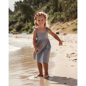 Dívčí šaty Dívčí šaty JOŽÁNEK s vázáním na ramenou, šedý melír