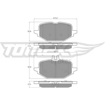 Brzdová destička Sada brzdových destiček, kotoučová brzda TOMEX TX 60-53