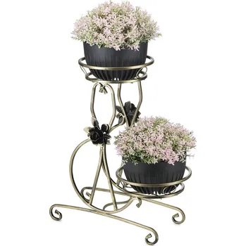 Stojan na květiny STOJAN NA KVĚTINÁČ FALA 64X30X54 CM ZLATÁ