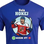 Tričko Volá Hokej - velikost 134, Barva Modrá