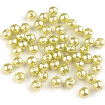 Plastové voskové korálky / perly Glance Ø6 mm, malé, F6 limetková