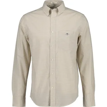Pánské oblečení KOŠILE GANT REG CLASSIC POPLIN GINGHAM SHIRT OAT BEIGE