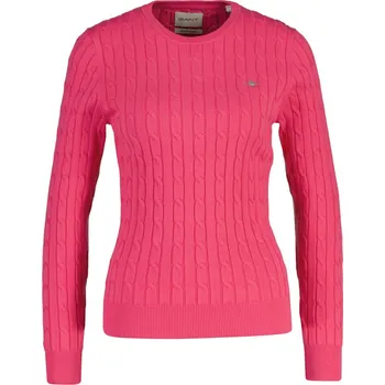 Dámský svetr SVETR GANT STRETCH COTTON CABLE C-NECK BRIGHT FUSCHIA