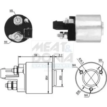 Autoelektrika Elektromagnetický spínač, startér MEAT & DORIA 46105