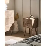 Noční stolek světle hnědý laminovaný MDF 2 zásuvky moderní design obývací pokoj chodba Beliani