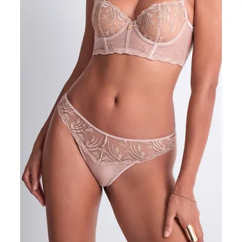 Souprava dámského spodního prádla Tanga AUBADE (6D26-27), Barva tmavě růžová, Velikost M