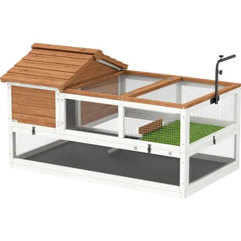 PawHut Želví domek, dvoupatrový výběh, objímka, klec pro malá zvířata, oranžová