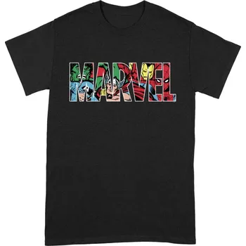 Pánské tričko Pánské tričko Marvel Comics: Logo Character Infill (2XL) černé