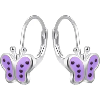 Náušnice Stříbrné dívčí náušnice s motýlky AGT-ED017L Agato