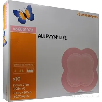 Krytí na ránu Smith & Nephew Medical Ltd. ALLEVYN LIFE Krytí na rány 21x21 cm, adhezivní pěnové krytí se silikonovým gelem 10 ks