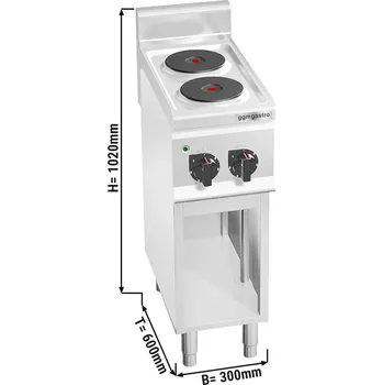 Sporák G.Gastro Elektrický sporák - 4kW - 2 plotýnky kulaté