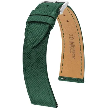 Řemínek na hodinky Kožený řemínek Hirsch Giffone L 01875040-2, zelený, teletina, délka L, Quick Release - 20 mm