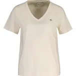 TRIČKO GANT REG SHIELD SS V-NECK T-SHIRT CREAMED WHITE