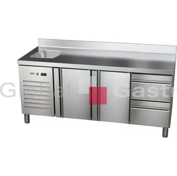 Stůl chladící ETP 7 180 22 HC SL agregát vlevo + dřez | Asber 6176703LS