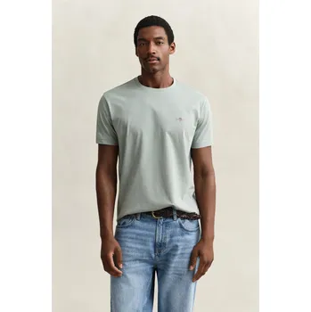 Pánské tričko TRIČKO GANT REG SHIELD SS T-SHIRT CERAMIC GREY