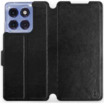 Pouzdro na mobilní telefon Flipové pouzdro Mobiwear - Motorola Edge 60 Pro - Černé a šedé - VÝPRODEJ (Knížkové flip pouzdro, obal, kryt na mobil Motorola Edge 60 Pro - Černé a šedé, materiál Umělá kůže + TPU - ochrana 360°, stojánek, silikonová vanička, magnetické zavírání)