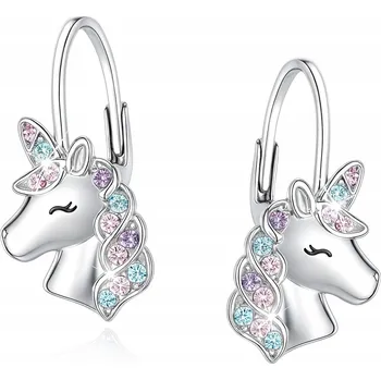 Náušnice Stříbrné náušnice Mennica Bydgoska klasické 925 s jednorožčím zirkonem