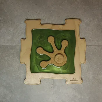 Dřevěná hračka Dřevěné senzomotorické puzzle Stopa žáby - 1 ks