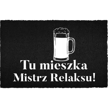 Rohožka KOKOSOVÁ VSTUPNÍ ROHOŽKA 40X60 CM - ČERNÁ, STYLOVÝ POTISK, DEKORACE DO DOMU