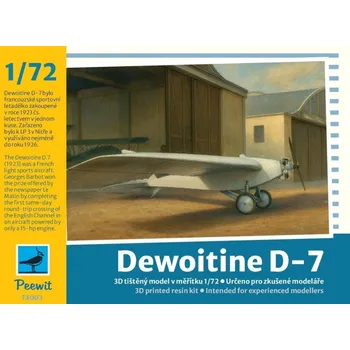 Plastikový model 1/72 Dewoitine D-7 (3D printed resin kit)