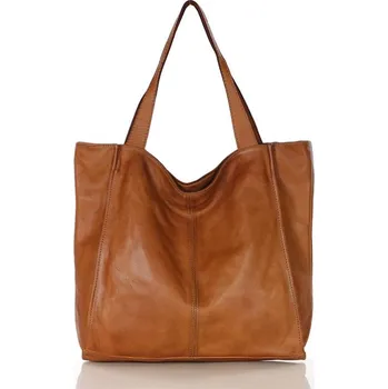 Kabelka Městská kabelka shopper bag taška z přírodní kůže handmade Barva: Světle Hnědá