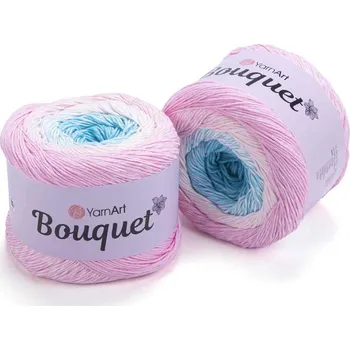 Galanterie Yarn Art Bouquet 702 tyrkysová bílá růžová