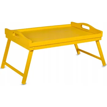 Podnos s dřevěnýma nohama 51x32x24 cm Žlutý