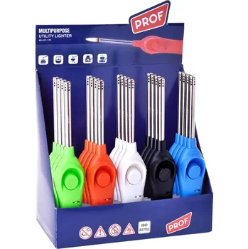 Zapalovač zapalovač PROF 23,5cm plamínkový, dětská pojistka, mix barev