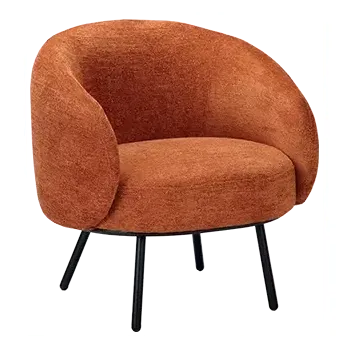 Křeslo ELISABETH 1, křeslo, kovové nohy černé, látka cihlová