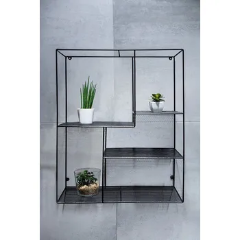HOPA - Nástěnná drátěná polička, 50x60x20 černá barva KD02081781