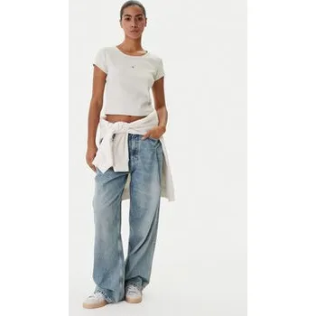 Pánská móda Calvin Klein Jeans T-Shirt LV047C200G Béžová Slim Fit 2XL