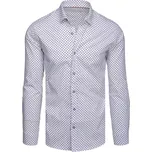 Pánská bílá košile s geometrickým vzorem DStreet šedá 3054738