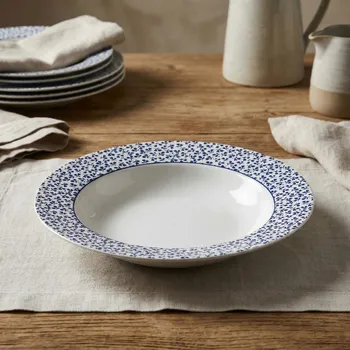 Talíř Porcelánový hluboký obědový talíř LAURA ASHLEY FLORIS bílý 22 cm