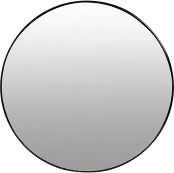 Zrcadlo ModernHome Kulaté nástěnné zrcadlo 80 cm, hliníkový rám, černé