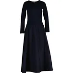 ŠATY GANT MIDI JERSEY WOVEN COMBO LS DRESS EVENING BLUE