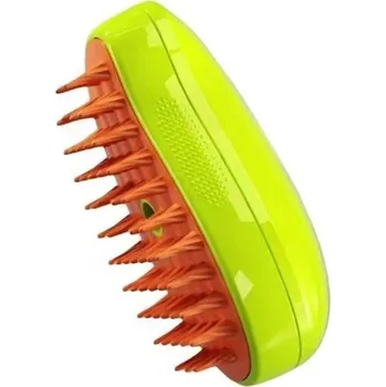 Kartáč pro zvířata Parní samočistící kartáč na srst pro kočičky a pejsky s masážními prvky Barva: Zelená