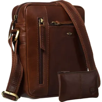 Elegantní pánská kabelka přes rameno z přírodní kůže Barva: Hnědá