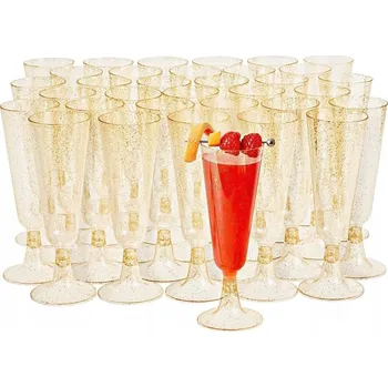 Sklenice Plastové skleničky na šampaňské opakovaně použitelné 10 kusů