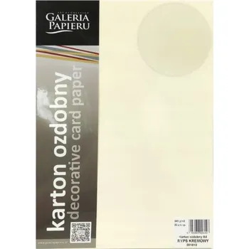 Barevný papír OZDOBNÝ KARTON KRÉMOVÝ ECRU RYPS A4 180G TEXTUROVANÝ DEKORATIVNÍ PAPÍR