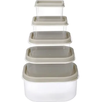 Dóza na potraviny SILVERCREST® Sada potravinových dóz, 5dílná (obdélníková, béžová)